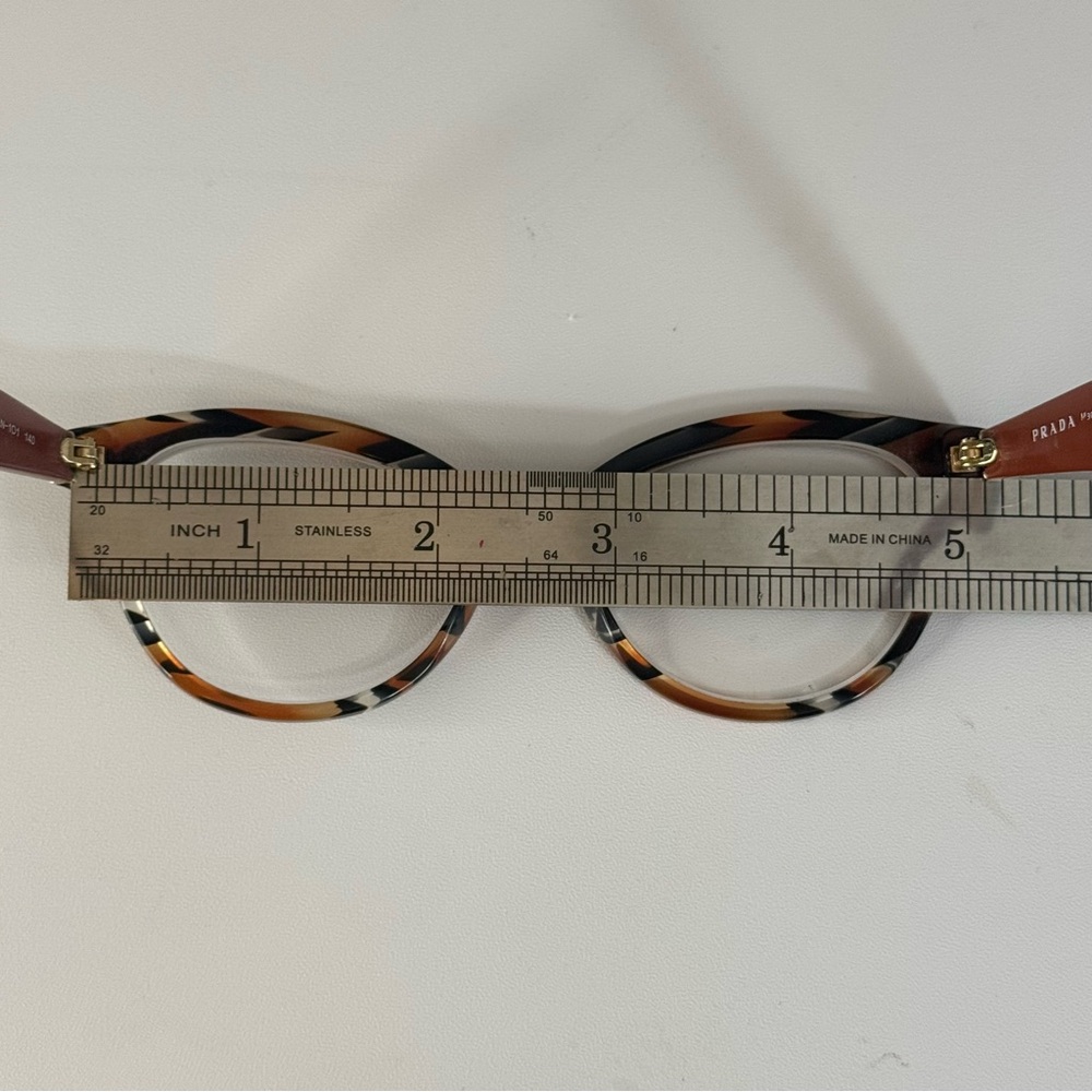 Prada VPR 11R Women's Designer Cat-Eye Eyeglasses Havana Tortoise 52-17-140 Lux - Picture 11 of 12